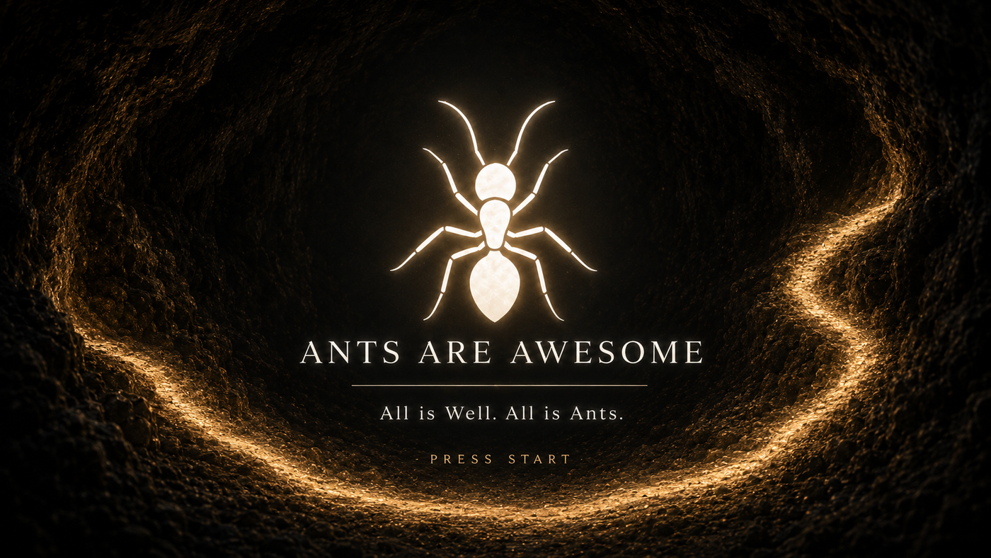 ANTS ARE AWESOME — title screen